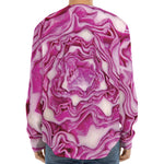 Red Cabbage Print Long Sleeve Baseball Jersey