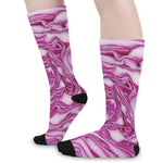 Red Cabbage Print Long Socks