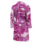 Red Cabbage Print Men's Bathrobe