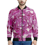 Red Cabbage Print Men's Bomber Jacket
