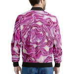 Red Cabbage Print Men's Bomber Jacket