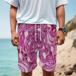 Red Cabbage Print Men's Cargo Shorts