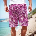 Red Cabbage Print Men's Cargo Shorts