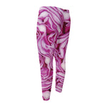 Red Cabbage Print Men's Compression Pants