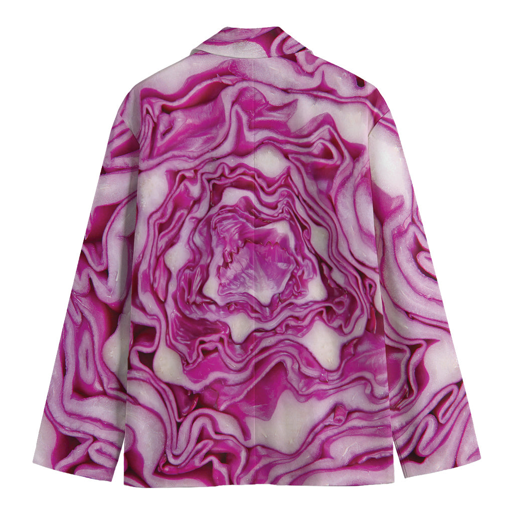 Red Cabbage Print Men's Cotton Blazer