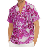 Red Cabbage Print Men's Deep V-Neck Shirt