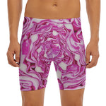 Red Cabbage Print Men's Long Boxer Briefs