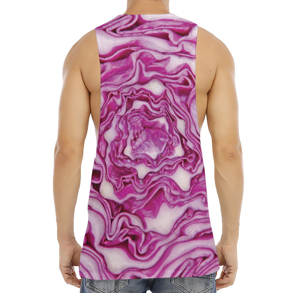 Red Cabbage Print Men's Muscle Tank Top