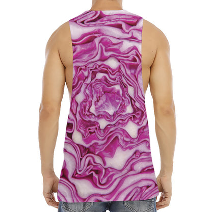 Red Cabbage Print Men's Muscle Tank Top