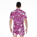 Red Cabbage Print Men's Rompers
