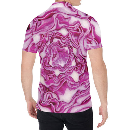 Red Cabbage Print Men's Shirt