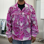 Red Cabbage Print Men's Shirt Jacket