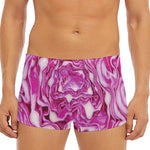 Red Cabbage Print Men's Short Boxer Briefs