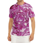 Red Cabbage Print Men's Short Sleeve Rash Guard