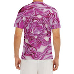 Red Cabbage Print Men's Short Sleeve Rash Guard