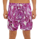 Red Cabbage Print Men's Split Running Shorts