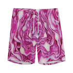 Red Cabbage Print Men's Sports Shorts
