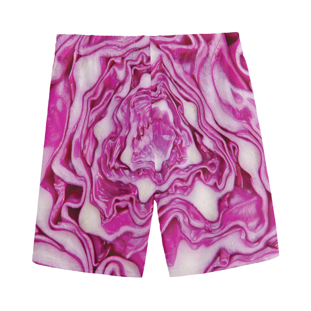 Red Cabbage Print Men's Sports Shorts