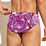 Red Cabbage Print Men's Swim Briefs