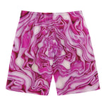 Red Cabbage Print Men's Swim Trunks