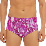 Red Cabbage Print Men's Triangle Swim Briefs