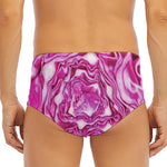 Red Cabbage Print Men's Triangle Swim Briefs