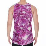 Red Cabbage Print Men's Velvet Tank Top