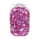 Red Cabbage Print Mesh Laundry Hamper