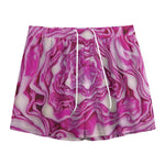 Red Cabbage Print Mesh Shorts