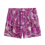 Red Cabbage Print Mesh Shorts