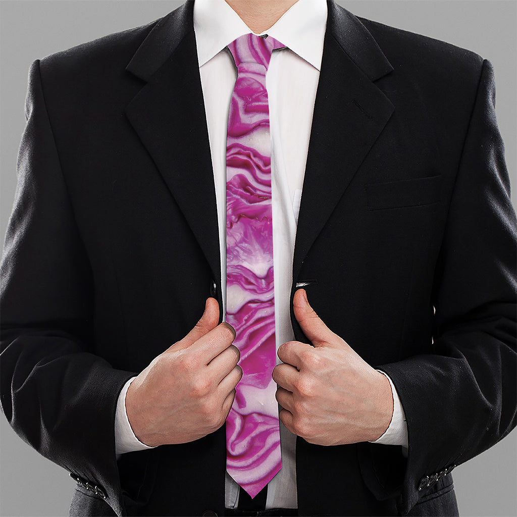 Red Cabbage Print Necktie