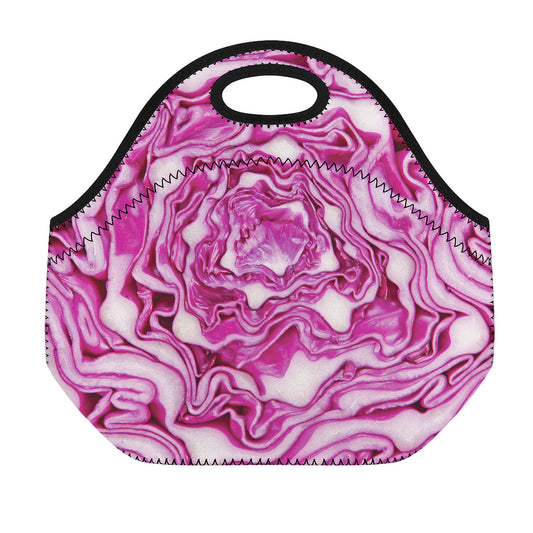 Red Cabbage Print Neoprene Lunch Bag