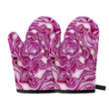 Red Cabbage Print Oven Mitts