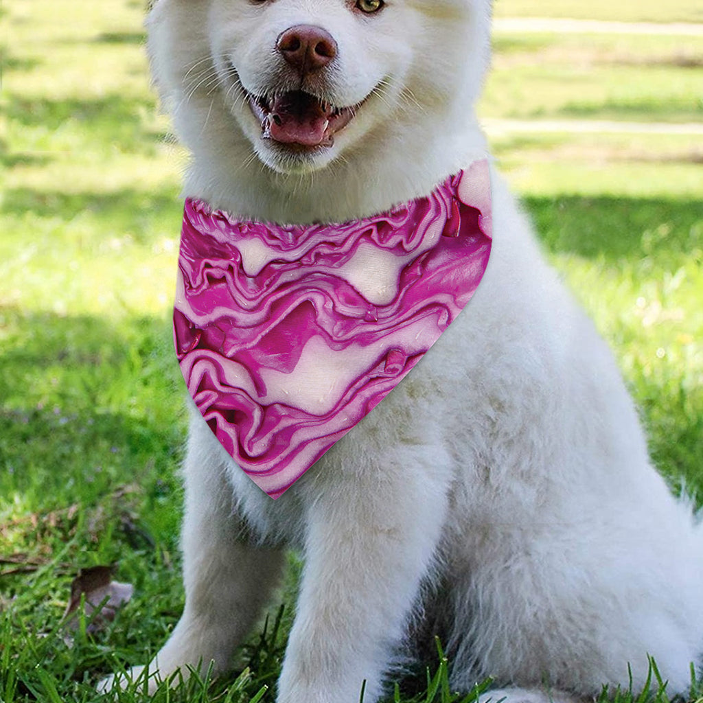 Red Cabbage Print Over The Collar Dog Bandana