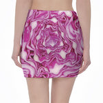 Red Cabbage Print Pencil Mini Skirt