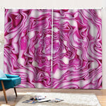 Red Cabbage Print Pencil Pleat Curtains