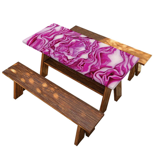 Red Cabbage Print Picnic Table Cover