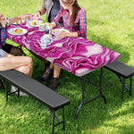 Red Cabbage Print Picnic Table Cover