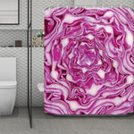Red Cabbage Print Polyester Shower Curtain