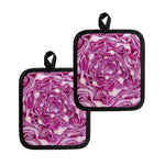 Red Cabbage Print Pot Holders