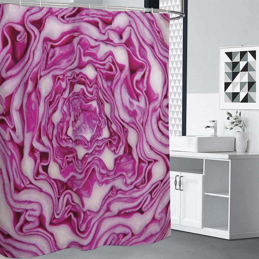 Red Cabbage Print Premium Shower Curtain