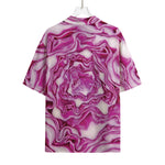 Red Cabbage Print Rayon Hawaiian Shirt