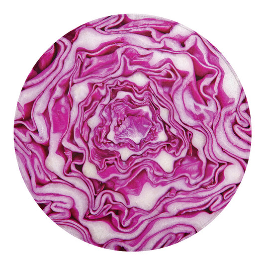 Red Cabbage Print Round Blanket