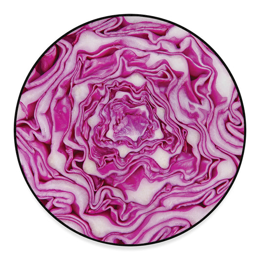 Red Cabbage Print Round Floor Mat