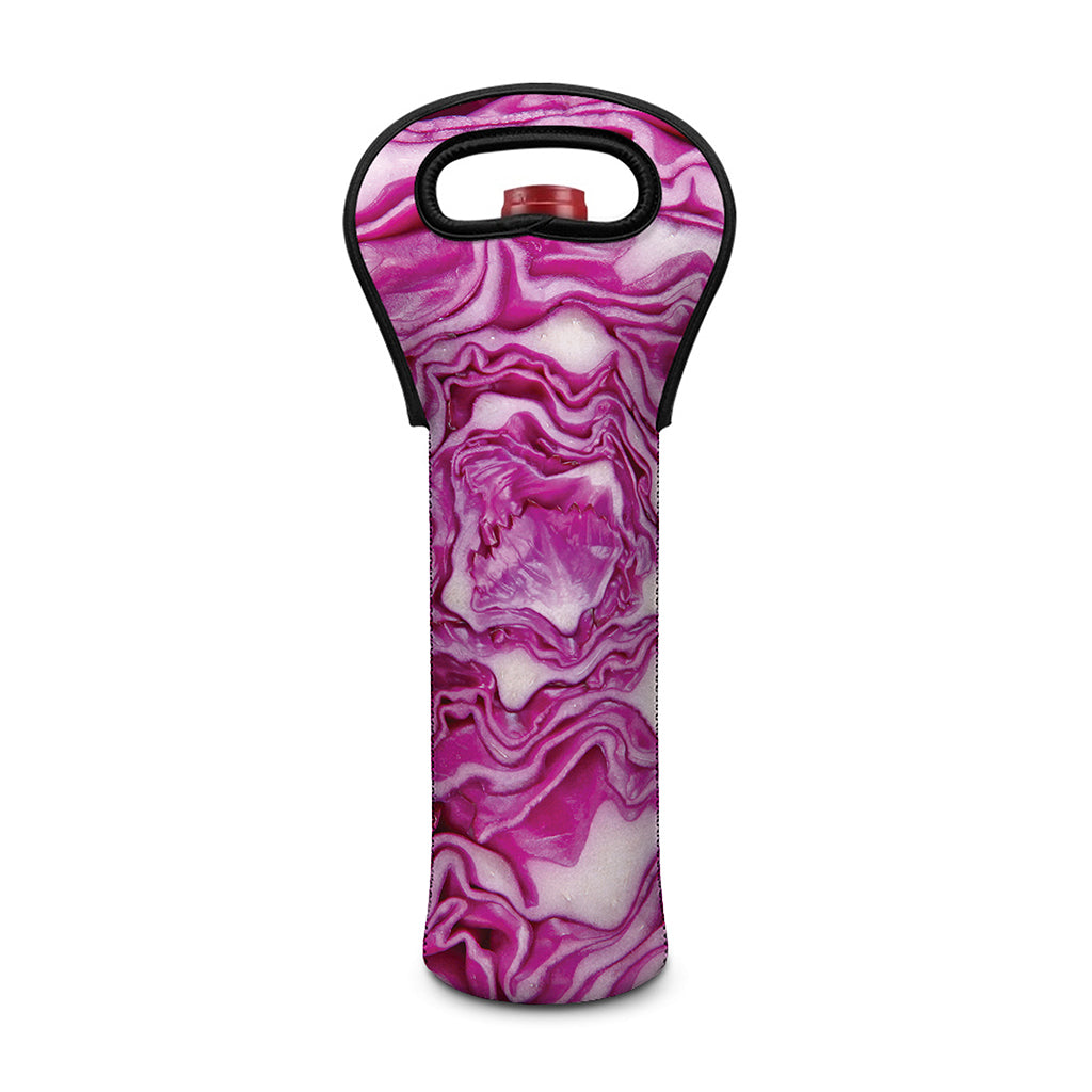 Red Cabbage Print Single Neoprene Wine Tote