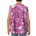 Red Cabbage Print Sleeveless Baseball Jersey