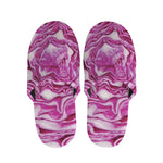 Red Cabbage Print Slippers