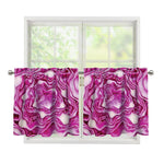 Red Cabbage Print Tier Curtains