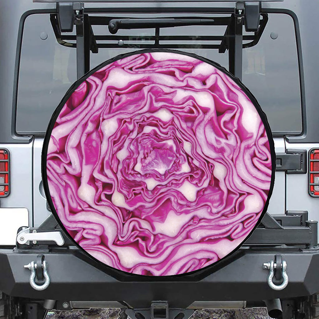 Red Cabbage Print Tire Cover