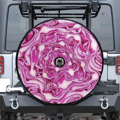 Red Cabbage Print Tire Cover With Camera Hole